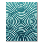 Teal Ripples Concentric Circles Rug