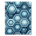 Modern Teal Geometric Layered Hexagon Rug