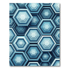Modern Teal Geometric Layered Hexagon Rug