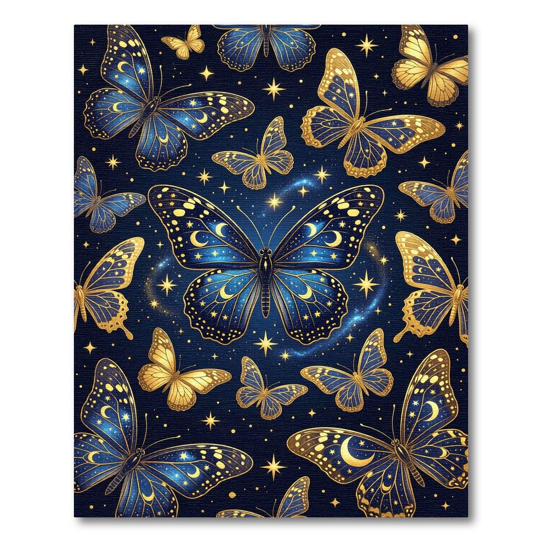 Celestial Golden Butterfly Starry Night Rug
