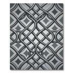 Metallic Silver Interlocking Geometric Links Rug