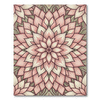 Delicate Pink Floral Mandala Rug