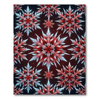 Crimson White Icy Snowflake Repeat Rug