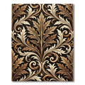 Luxe Black Golden Leaf Scroll Rug