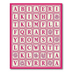 Pink Ivory Alphabet Floral Grid Rug