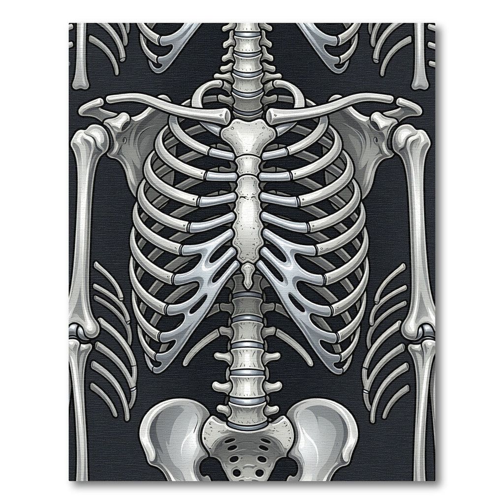 Gothic Anatomical Skeleton Ribcage Art Rug