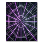 Neon Purple Geometric Cyber Tunnel Rug