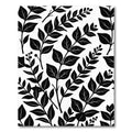 Monochromatic Black and White Botanical Foliage Rug