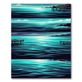 Serene Coastal Horizon Teal Ocean Wave Rug