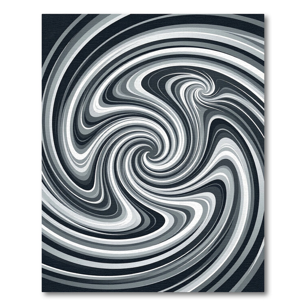 Monochrome Abstract Spiral Swirl Art Rug