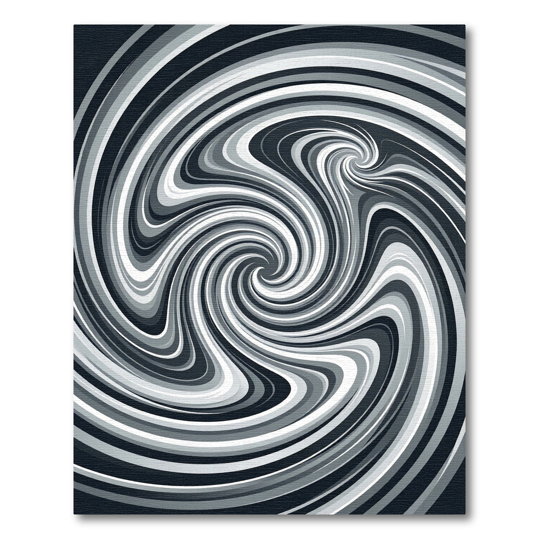 Monochrome Abstract Spiral Swirl Art Rug