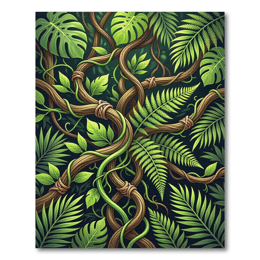 Verdant Jungle Vine Twist Rug