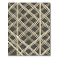 Modern Geometric Cream and Charcoal Grid Rug