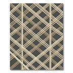 Modern Geometric Cream and Charcoal Grid Rug