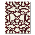 Dark Crimson Interlocking Heart Chain Rug