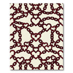Dark Crimson Interlocking Heart Chain Rug