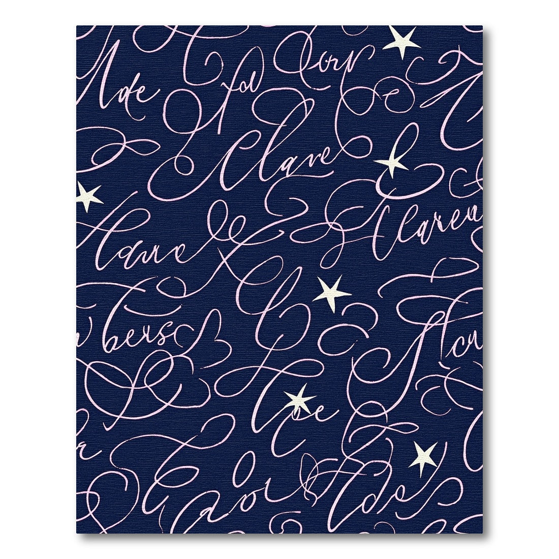 Navy Pink Script Star Repeating Layout Rug