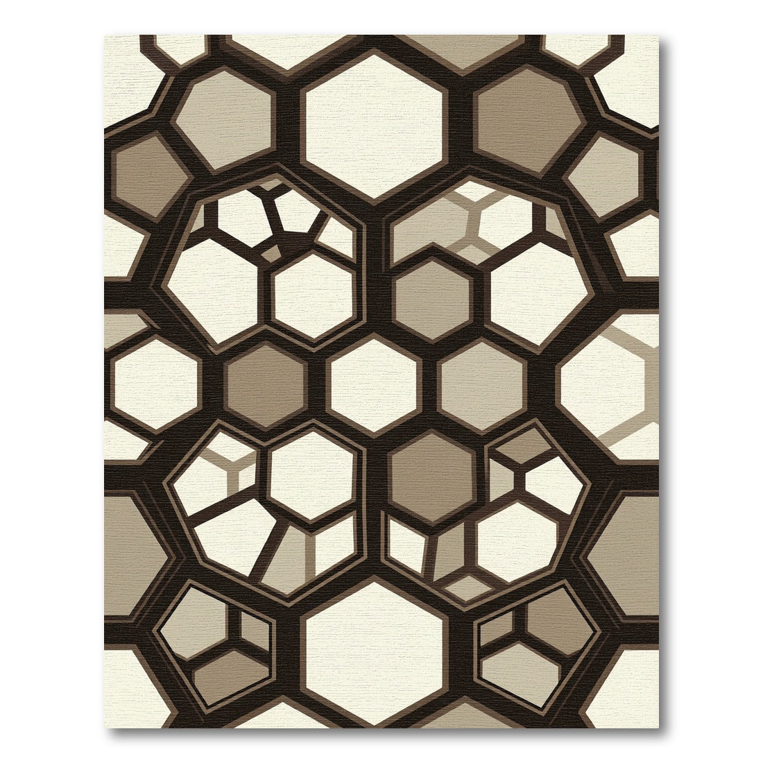 Geometric Hexagonal Honeycomb Perspective Rug