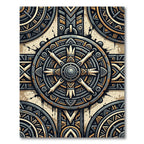 Ancient Tribal Sun Wheel Artwork Rug