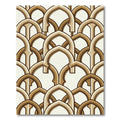 Warm Brown Geometric Interlocking Arches Rug