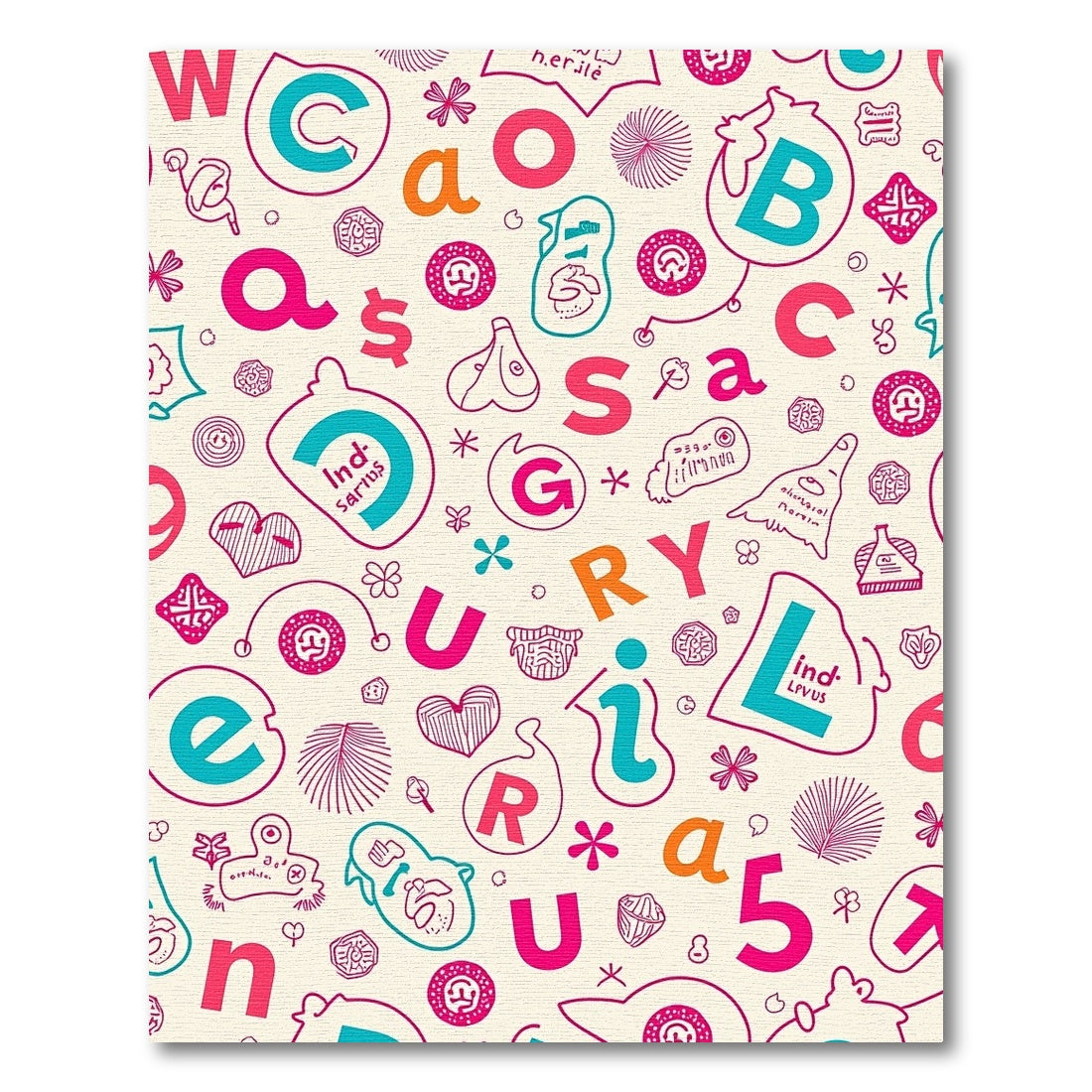 Vibrant Alphabet Playful Collage Rug
