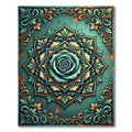 Teal Rose Ornate Floral Medallion Rug