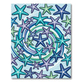 Coastal Teal Purple Starfish Swirl Rug