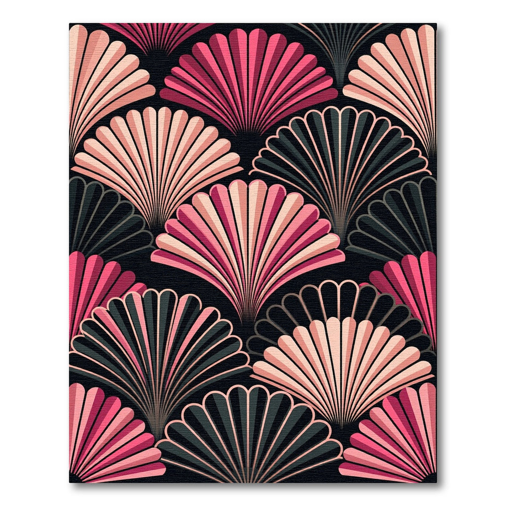 Art Deco Pink Fan Layered Arch Rug
