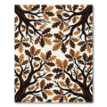 Dark Brown Oak Leaf Branches Rug