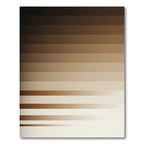 Minimalist Horizontal Brown Gradient Stripe Rug