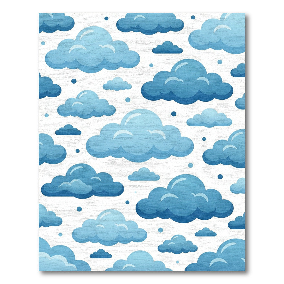 Playful Blue Floating Cloud Sky Rug