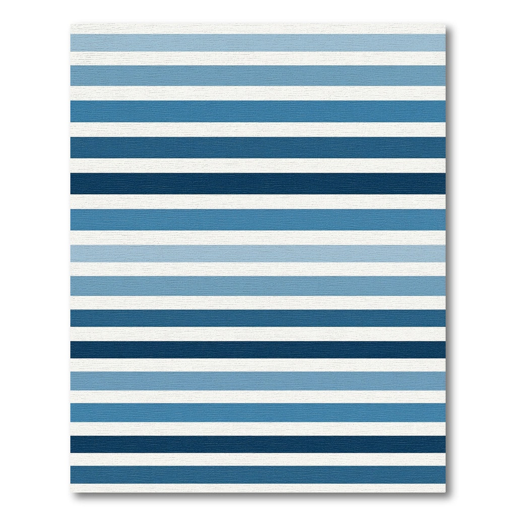 Coastal Blue Horizontal Striped Rug