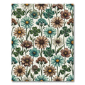 Pastel Botanical Clover and Daisy Meadow Rug