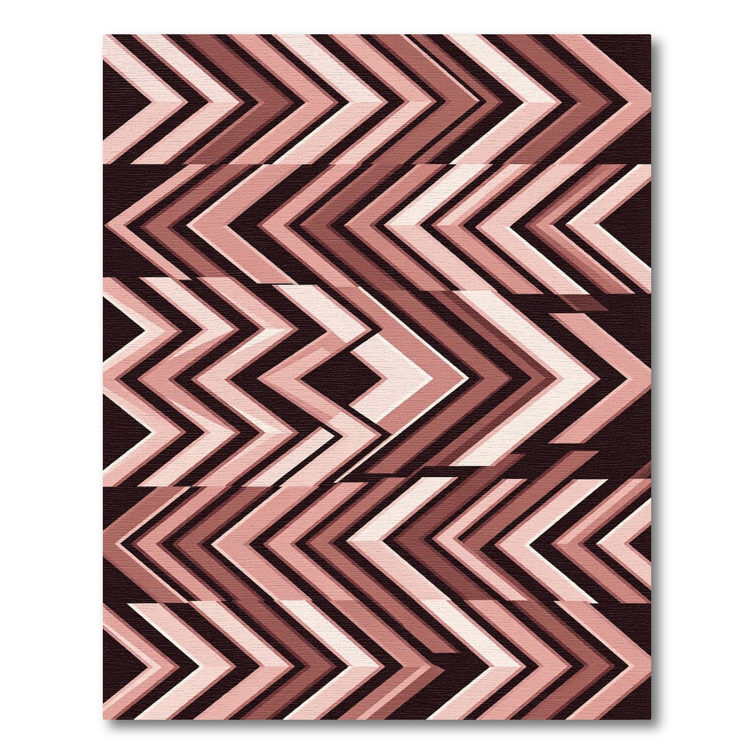 Blush Pink Chevron Geometric Minimalist Rug