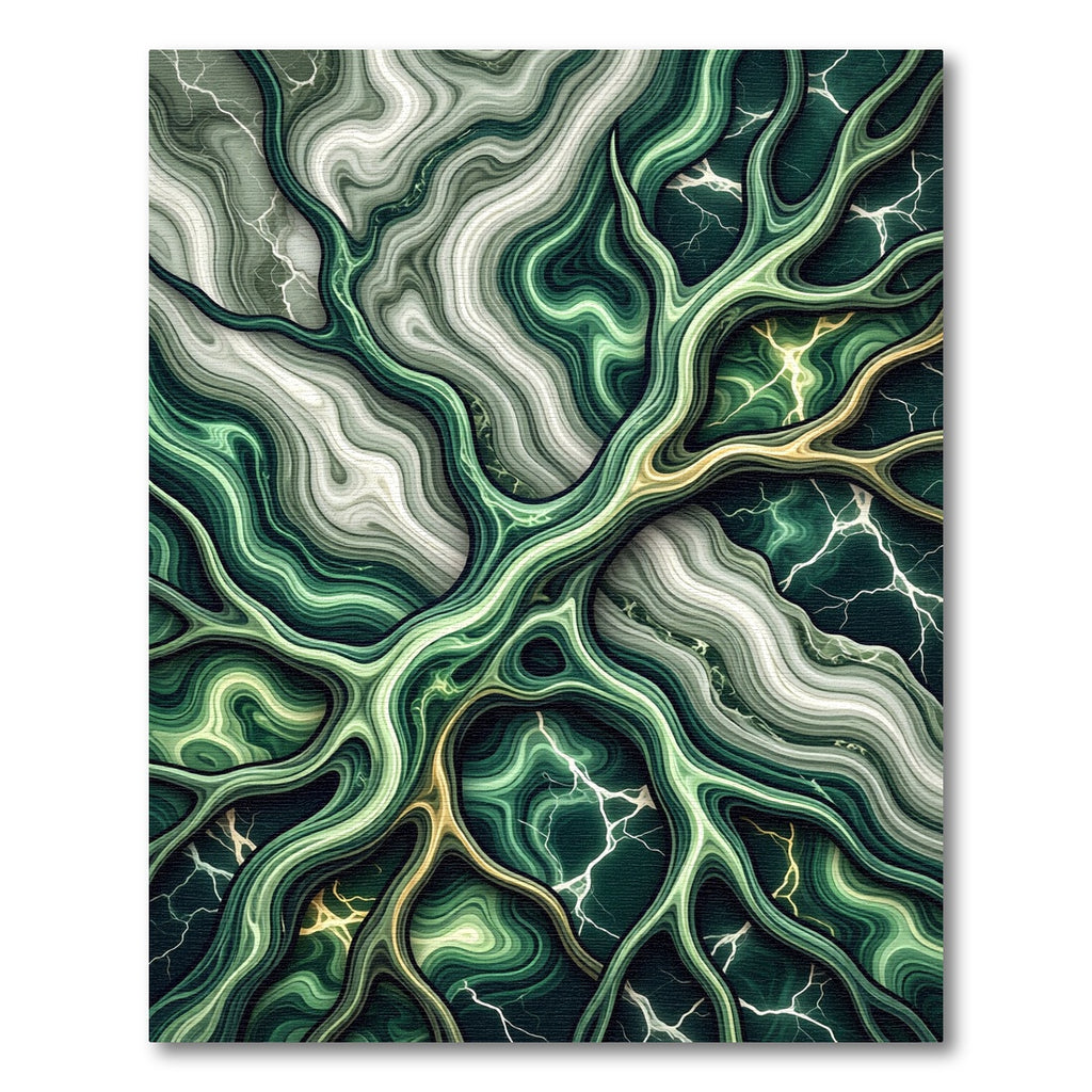 Organic Emerald Marble Fluid Abstract Wave Rug