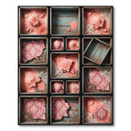 Pink Coral Damask Ornate Medallion Rug