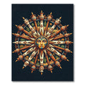 Celestial Sun Terracotta Desert Wheel Rug