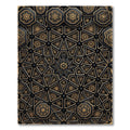 Intricate Gold Black Starburst Geometric Rug