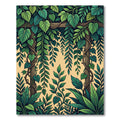 Lush Green Tropical Foliage Arch Rug