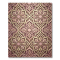 Elegant Pink Gold Floral Arabesque Rug