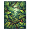 Lush Green Tropical Foliage Jungle View Rug