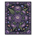 Ethereal Purple Chrysanthemum Star Floral Rug