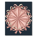 Blush Pink Bow Ribbon Circular Medallion Rug