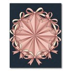 Blush Pink Bow Ribbon Circular Medallion Rug