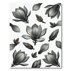 Monochrome Magnolia Blossom Floral Art Rug