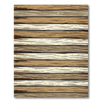 Rustic Earthy Tone Horizontal Wood Plank Rug