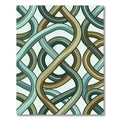 Intertwined Teal Brown Ribbon Weave Rug