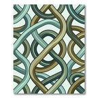 Intertwined Teal Brown Ribbon Weave Rug