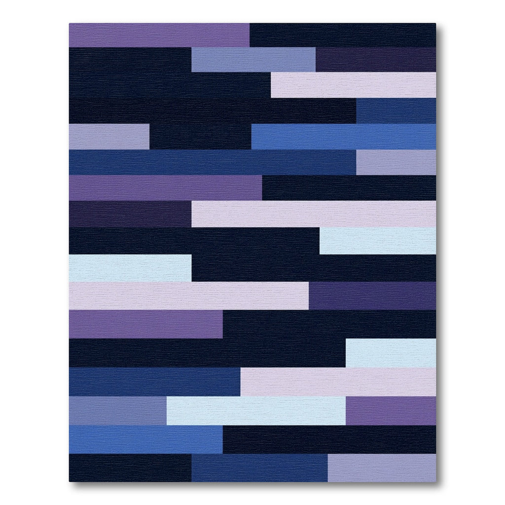 Cool Toned Horizontal Stripe Composition Rug