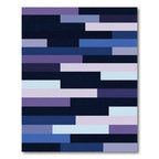 Cool Toned Horizontal Stripe Composition Rug